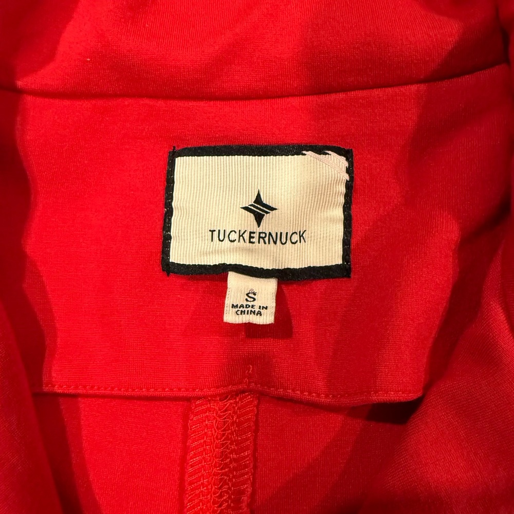Tuckernuck Red Ponte Clifton Dress 3/4 Sleeve V-neck Pockets Size Small (flawed) - Picture 4 of 8
